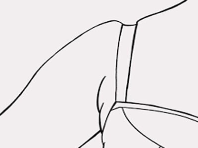 نقاشی فشار بندهای سوتین روی شانه