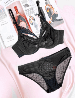 ست لباس زیر گیپوری مدل روناک ( مشکی)