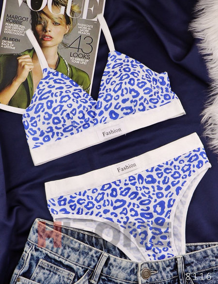 ست نیم تنه و شورت مدل شیوا (آبی)