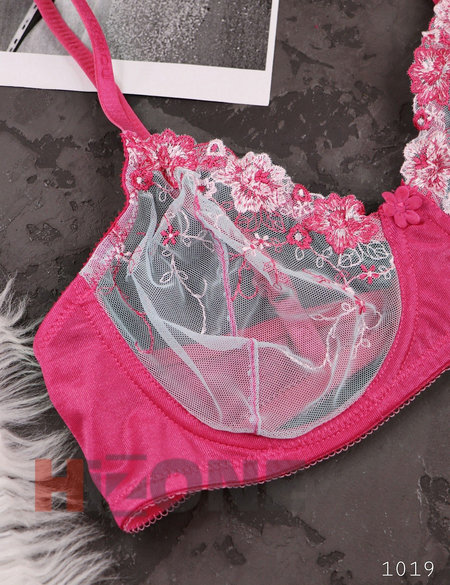 ست لباس زیر و بند جوراب  مدل ژاسمین (سرخابی) - Image 3