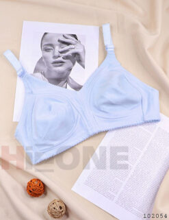 سوتین تک تمام نخ مدل گل پنبه (آبی)