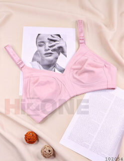 سوتین تک تمام نخ مدل گل پنبه (صورتی)