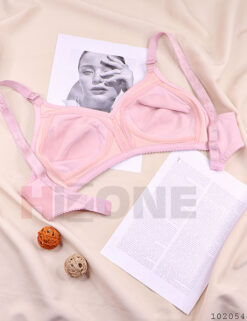 Alternative view of سوتین تک تمام نخ مدل گل پنبه (صورتی)