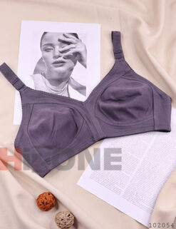 سوتین تک تمام نخ مدل گل پنبه (طوسی)