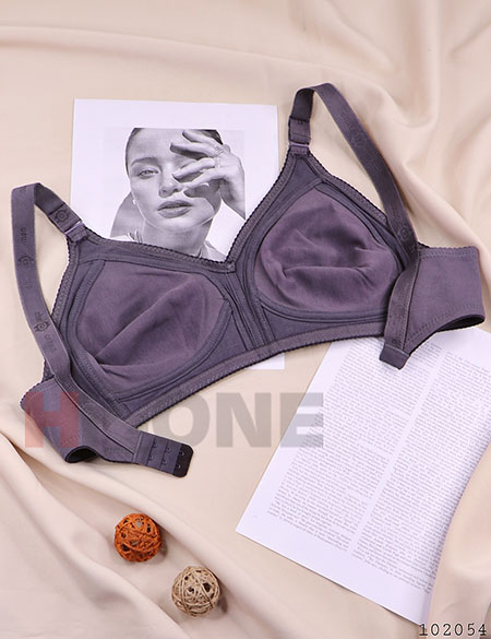 سوتین تک تمام نخ مدل گل پنبه (طوسی) - Image 2