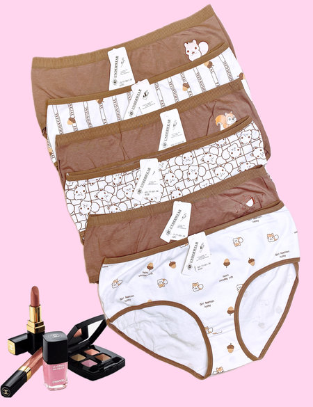 شورت سایز بزرگ نخی مدل بلوط (پک 6 عددی )