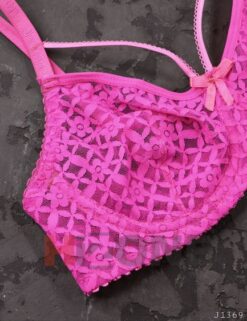 Alternative view of ست لباس زیر نخی مدل آلاله (سرخابی)