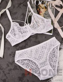 ست لباس زیر نخی مدل آلاله (سفید)