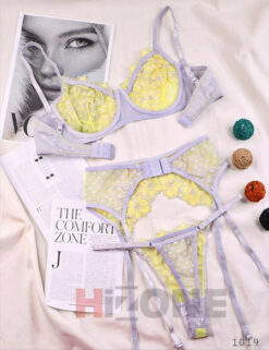 Alternative view of ست لباس زیر و بند جوراب  مدل ژاسمین (طوسی)