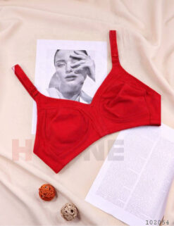 سوتین تک تمام نخ مدل گل پنبه (قرمز)