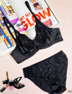 ست لباس زیر گیپوری مدل یامی (مشکی)