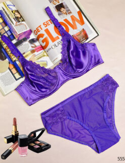 ست لباس زیر گیپوری مدل یامی (بنفش )