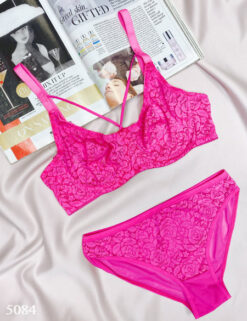 ست لباس زیر مدل روزیتا (سرخابی)