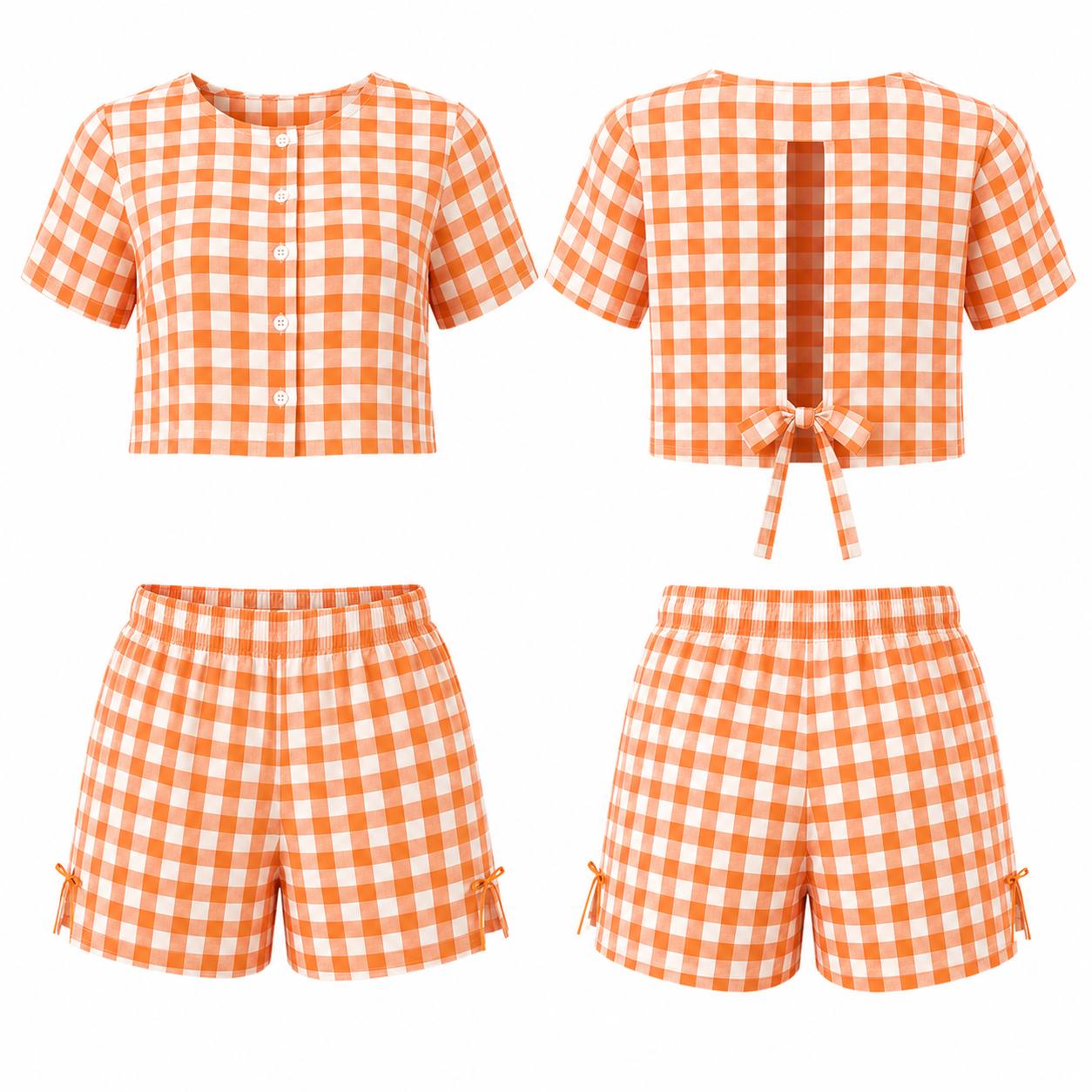 ست بلوز و شلوارک orange